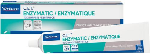 Show full view: Virbac C.E.T. Enzymatic Poultry Flavor, 70 gram + Vanilla Mint Flavored Dog & Cat Toothpaste, 70 gram slide 2 of 9