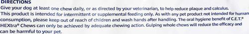 Show full view: Virbac C.E.T. HEXtra Dental Chews for Dogs, 26-50 lbs slide 6 of 10