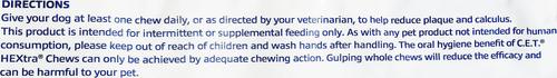 Show full view: Virbac C.E.T. HEXtra Dental Chews for Dogs, 26-50 lbs slide 8 of 10