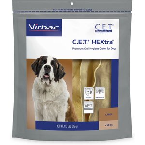 Virbac C.E.T. HEXtra Dental Chews for Dogs over 51-lbs, 1.13-lb bag