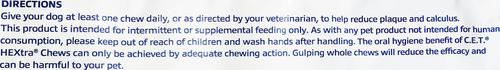 Show full view: Virbac C.E.T. HEXtra Dental Chews for Dogs, under 11-lbs, 30 count slide 8 of 10