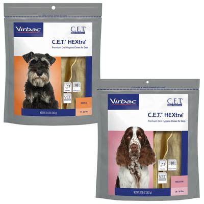 Show full view: Virbac C.E.T. HEXtra for Medium Dogs + Dental Chews for Large Dogs slide 1 of 9