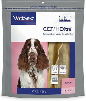 Show full view: Virbac C.E.T. HEXtra Premium Dental Chews + Enzymatic Poultry Flavor Toothpaste for Dogs slide 2 of 9
