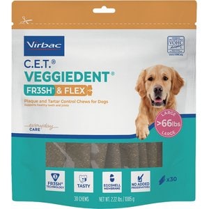 EAGET 480Gb x 30 枚セット VIRBAC C.E.T. VeggieDent Zen Dental Chews for Large Dogs, over 66