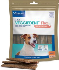 Virbac C.E.T. VeggieDent Flex + Joint Health Dental Chews for Small Dogs, 30 count