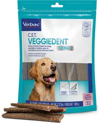 Virbac C.E.T. VeggieDent Fr3sh Dental Chews for Large Dogs, over 66-lbs, 30 count