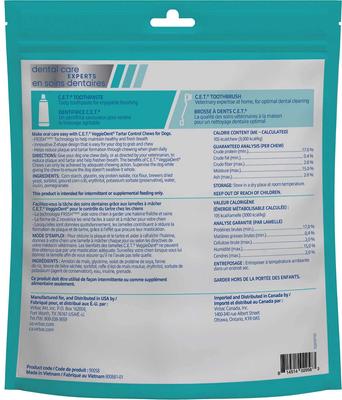 Show full view: Virbac C.E.T. VeggieDent Fr3sh Dental Chews for Large Dogs, over 66-lbs, 60 count slide 3 of 10