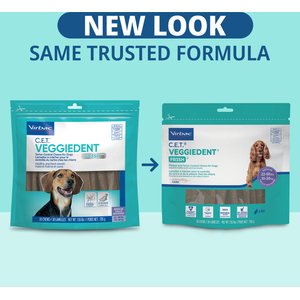 Virbac C.E.T. VeggieDent Fr3sh Dental Chews for Medium Dogs, 30 Count