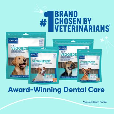 Show full view: Virbac C.E.T. VeggieDent Fr3sh Dental Chews for Small Dogs, 30 count slide 4 of 10