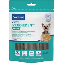Virbac C.E.T. VeggieDent Fr3sh Dental Chews for X-Small Dogs, 30 count