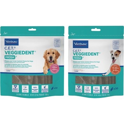 Virbac Virbac C.E.T. VeggieDent Fr3sh for Small Dogs + Dental Chews for Large Dogs