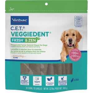 Virbac C.E.T. VeggieDent Zen Dental Chews for Large Dogs, over 66-lbs, 30 count