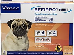 Virbac EFFIPRO Flea & Tick Spot Treatment for Dogs, 5-22.9 lbs, 3 Doses (3-mos. supply)