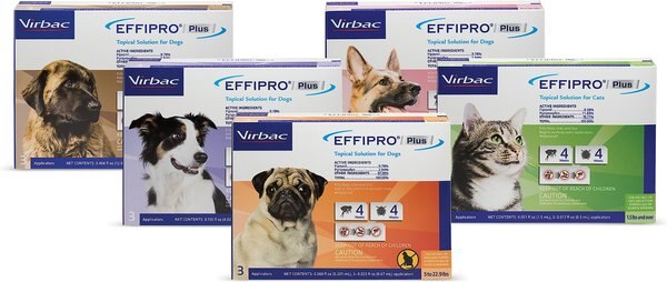 Virbac EFFIPRO Flea & Tick Spot Treatment for Dogs, 5-22.9 lbs