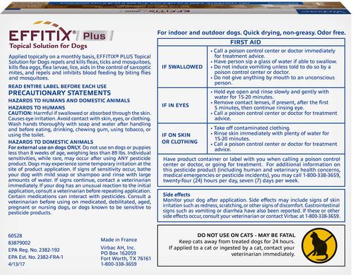 Show full view: Virbac EFFITIX Flea & Tick Spot Treatment for Dogs, 89-132 lbs, 3 Doses (3-mos. supply) slide 2 of 6