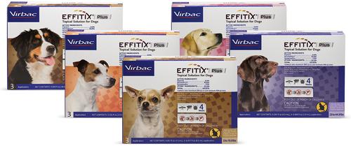 Show full view: Virbac EFFITIX Flea & Tick Spot Treatment for Dogs, 89-132 lbs, 3 Doses (3-mos. supply) slide 4 of 6