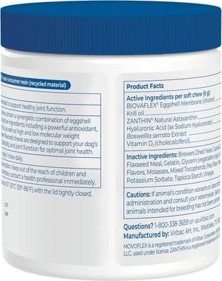 Curated visual reference: Joint Supplements For Big Breed Dogs Reference: Virbac Movoflex Advanced Soft Chews Joint Supplement For Large Breed