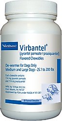 Virbantel Chewable Flavored Tablets for Medium & Large Dogs, 25.1-200 lbs, 1 chewable flavored tablet