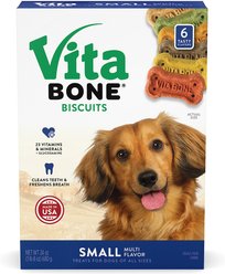 Vita Bone Multi Flavors Crunchy Biscuit Dog Treats, Small