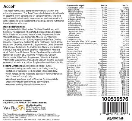 Show full view: Vita Flex Pro Accel Health & Wellness Formula Pellets Horse Supplement, 30-lb bucket slide 6 of 9