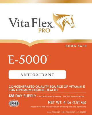 Show full view: Vita Flex Pro E-5000 Premium Quality Vitamin E Immune Support Granules Horse Supplement, 4-lb bucket slide 9 of 10