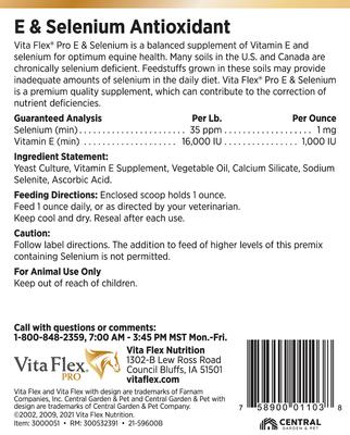 Show full view: Vita Flex Pro E & Selenium Vitamin E Powder Horse Supplement, 4-lb bucket slide 6 of 10