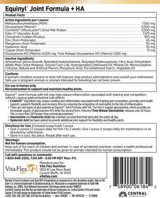 Show full view: Vita Flex Pro Equinyl Joint Formula & Hyaluronic Acid Powder Horse Supplement, 3.75-lb bucket slide 6 of 8