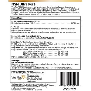 Vita Flex Pro MSM Ultra Pure Joint Support Granules Dog & Horse Supplement, 4-lb bucket
