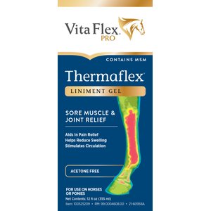 Vita Flex Pro Thermaflex Liniment Gel for Sore Muscles & Joint Relief Horse Cream, 12-fl oz bottle