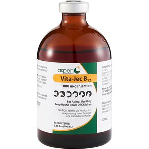 Vita-Jec Vitamin B12 for Dogs, Cats & Horses, 1000-mcg/mL, 100-mL