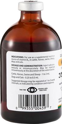 Show full view: Vita-Jec Vitamin B12 for Dogs, Cats & Horses, 1000-mcg/mL, 100-mL slide 2 of 3