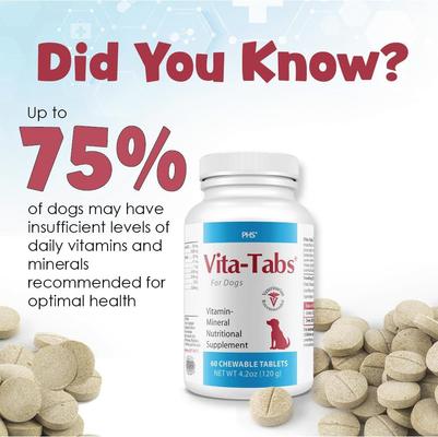 Show full view: Vita-Tabs Liver Flavored Multivitamin for Dogs, 60 count slide 6 of 9