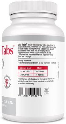 Show full view: Vita-Tabs Silver Liver Flavored Multivitamin for Senior Dogs, 100 count slide 5 of 10