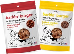 Vitafur Barkin' Burger Beef + Chicken Combo Pack Grain-Free Dehydrated Dog Treats, 2 count, 5-oz bag