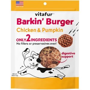 Vitafur Barkin Burger Chicken & Pumpkin Dog Treat, 4-oz bag