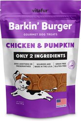 Vitafur Barkin Burger Chicken & Pumpkin Grain-Free Dehydrated Dog Treats, 5-oz bag