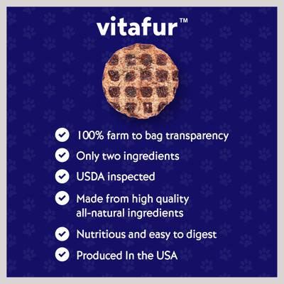 Show full view: Vitafur Barkin' Burger Grilled Bison Dehydrated Dog Treats, 5-oz bag slide 5 of 7