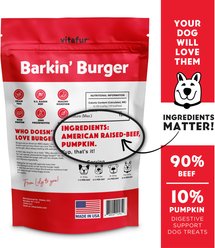 Vitafur Barkin Burger Nature's Beef Dehydrated Dog Treats, 5-oz bag slide 2 of 7