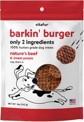Vitafur Barkin Burger Nature's Beef Dehydrated Dog Treats, 5-oz bag