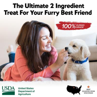 Show full view: Vitafur Barkin Burger Nature's Beef Dehydrated Dog Treats, 5-oz bag slide 3 of 7