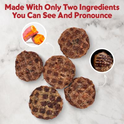 Show full view: Vitafur Barkin Burger Nature's Beef Dehydrated Dog Treats, 5-oz bag slide 4 of 7