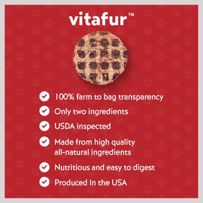 Show full view: Vitafur Barkin Burger Nature's Beef Dehydrated Dog Treats, 5-oz bag slide 6 of 7