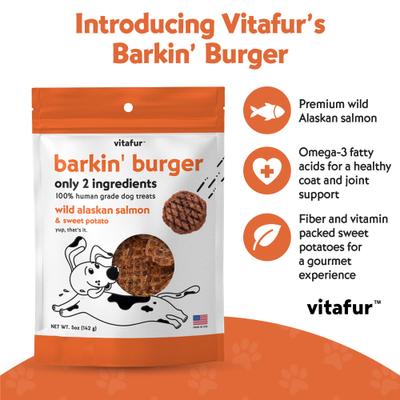 Show full view: Vitafur Barkin' Burger Variety Pack Dehydrated Dog Treats, 5-oz bag, 4 count slide 5 of 9