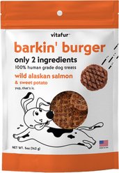 Vitafur Barkin' Burger Wild Alaskan Salmon Dehydrated Dog Treats, 5-oz bag