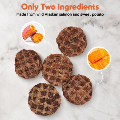 Show full view: Vitafur Barkin' Burger Wild Alaskan Salmon Dehydrated Dog Treats, 5-oz bag slide 4 of 8