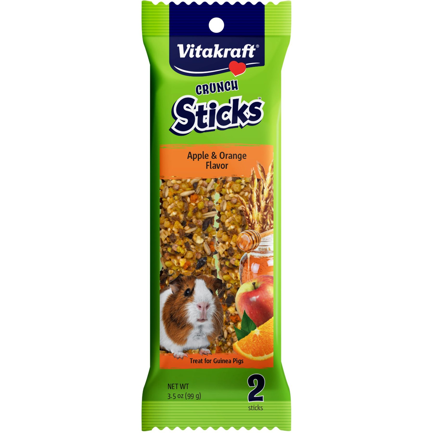 Vitakraft Crunch Sticks Apple & Orange Flavor Guinea Pig Treat, 6 count