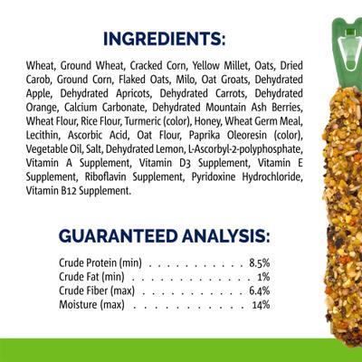Show full view: Vitakraft Crunch Sticks Apple & Orange Flavor Guinea Pig Treat, 2 count slide 5 of 6