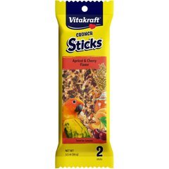 Vitakraft Crunch Sticks Apricot & Cherry Flavor Conure Bird Treat, 2 count