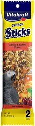 Vitakraft Crunch Sticks Apricot & Cherry Flavor Parrot Treats, 2 pack, bundle of 2