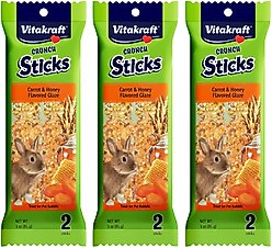 Vitakraft Crunch Sticks Carrot & Honey Rabbit Treat, 9-oz bag, 3 count
